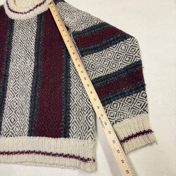 Vintage Wool Sweater Mens XS? Icelandic Nordic Sweater Eclectic Grandpa - Picture 5 of 5